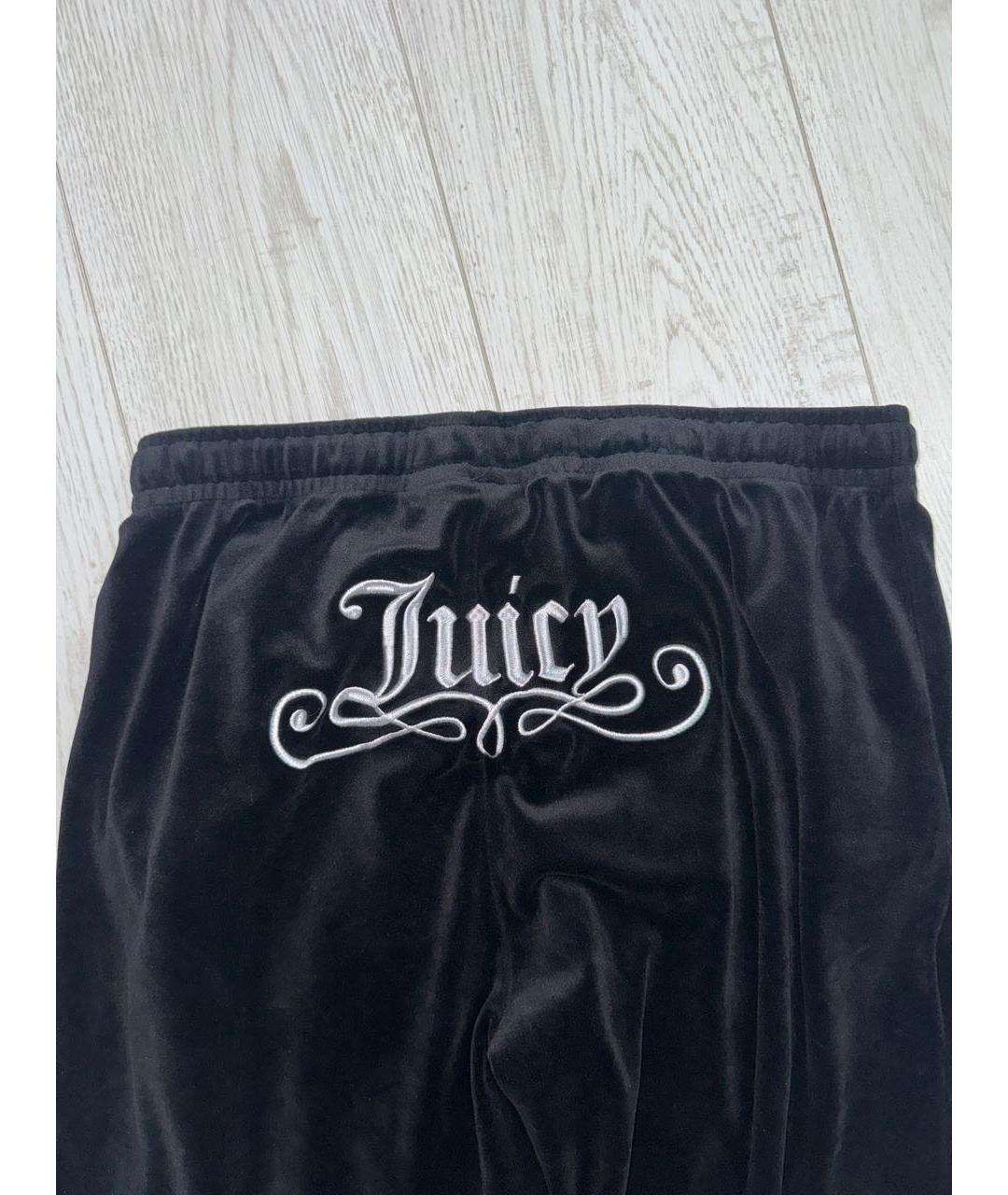 JUICY COUTURE Черные велюровые брюки широкие, фото 3
