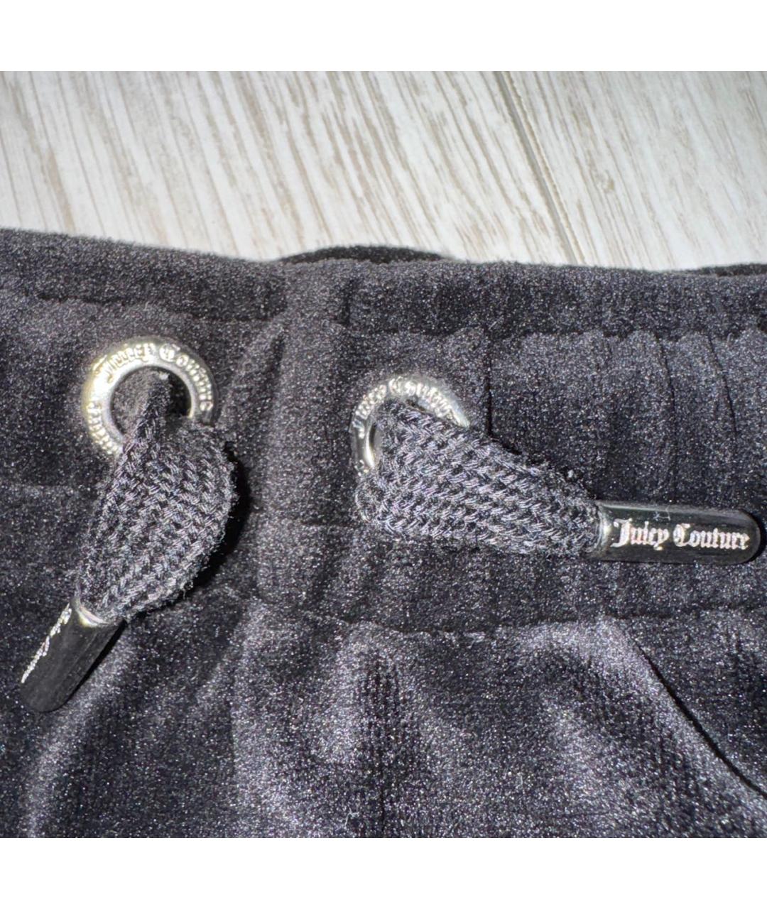 JUICY COUTURE Черные велюровые брюки широкие, фото 6