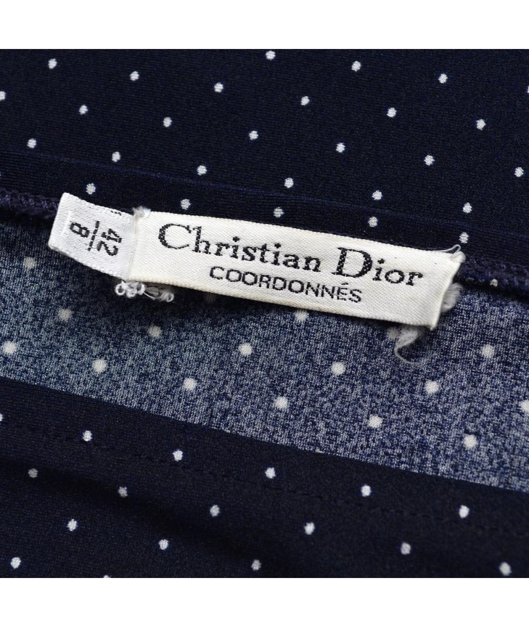 CHRISTIAN DIOR PRE-OWNED Темно-синяя полиамидовая блузы, фото 4