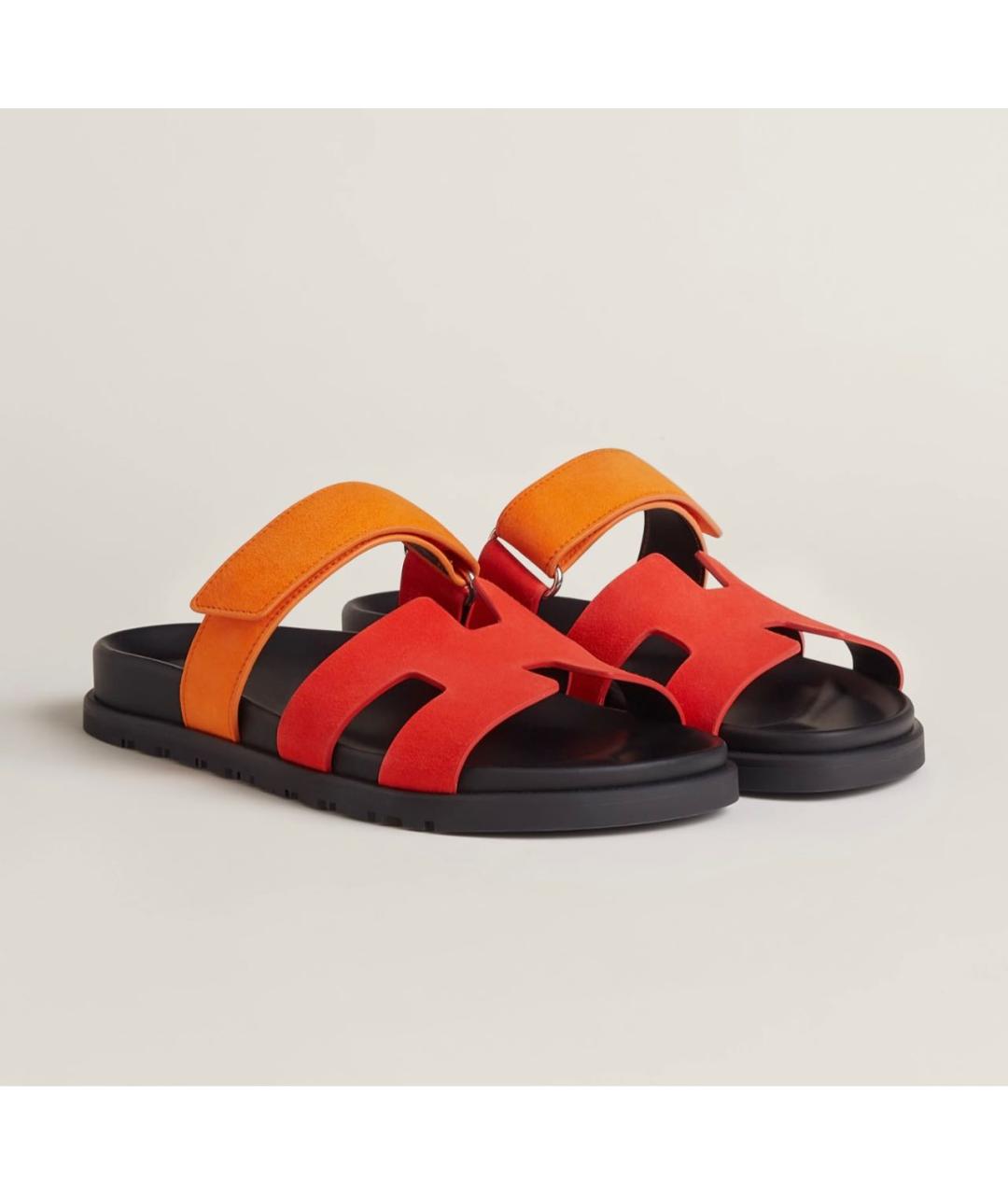 HERMES PRE-OWNED Оранжевое кожаные сандалии, фото 7