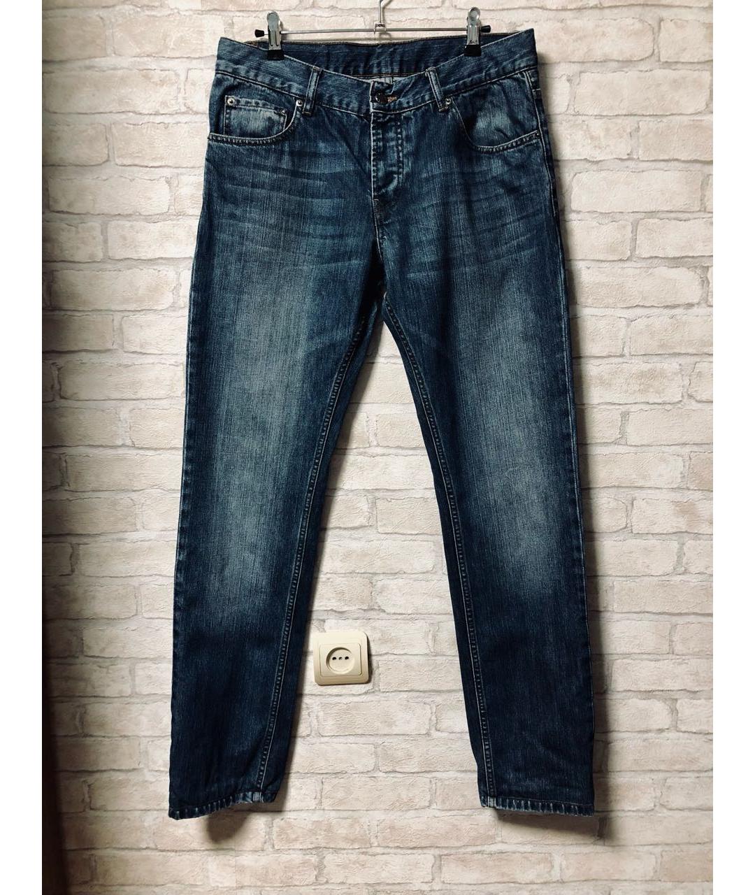 PRADA Синие хлопковые прямые джинсы, фото 9