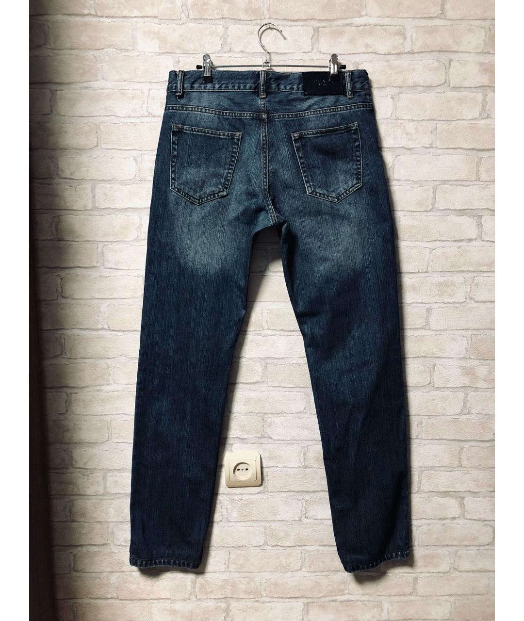 PRADA Синие хлопковые прямые джинсы, фото 2
