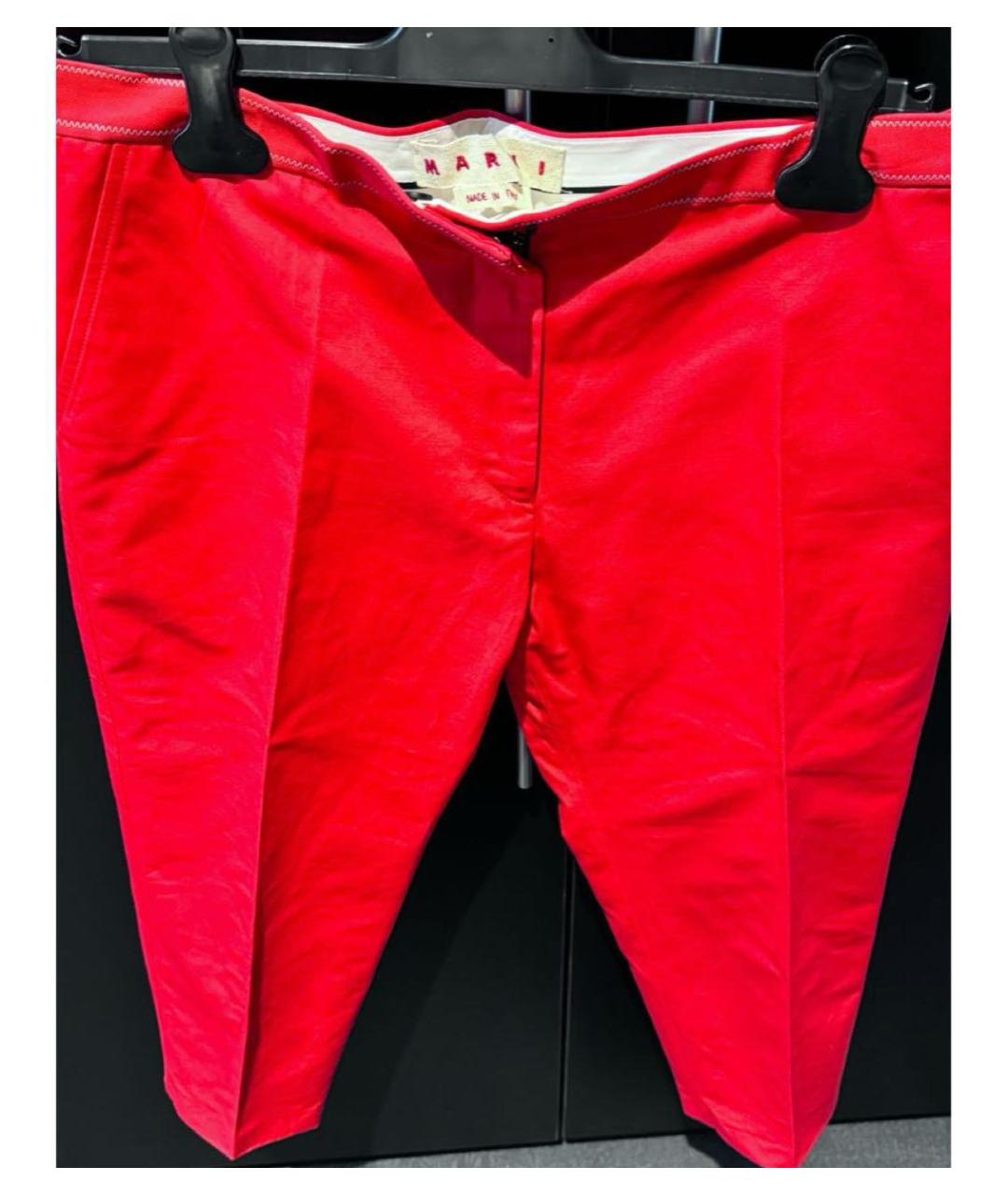 MARNI Красные прямые брюки, фото 4