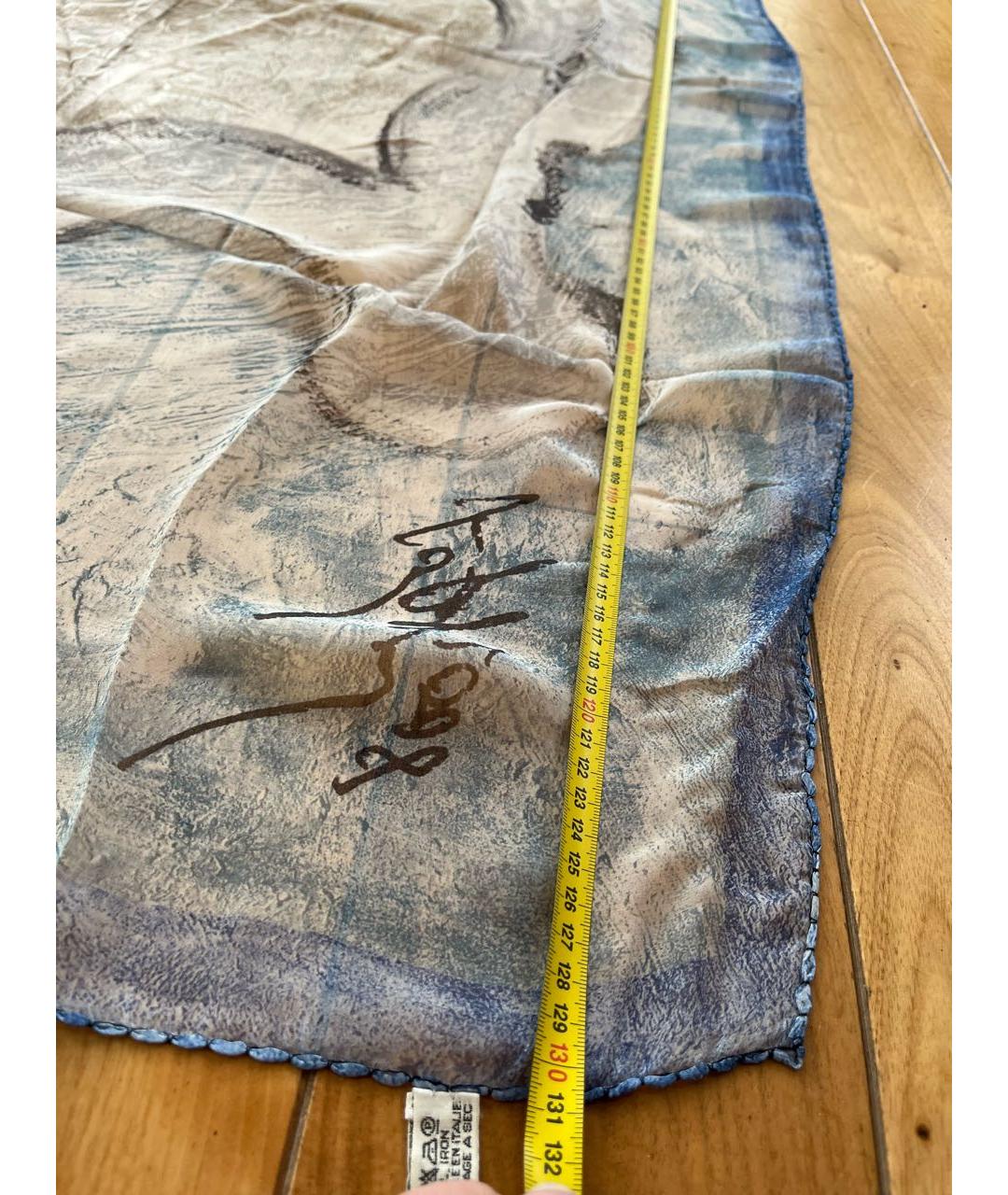 CHANEL PRE-OWNED Голубой шелковый платок, фото 4