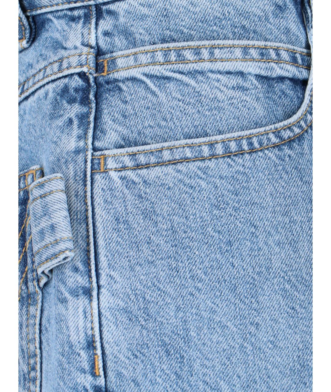 BOTTEGA VENETA Голубые хлопковые прямые джинсы, фото 5
