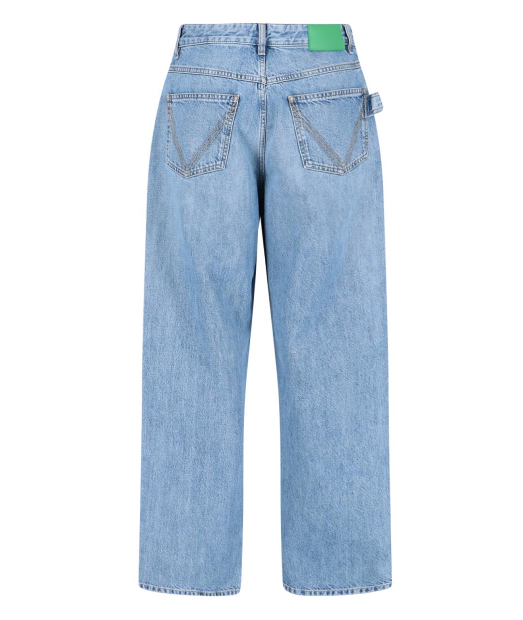 BOTTEGA VENETA Голубые хлопковые прямые джинсы, фото 2