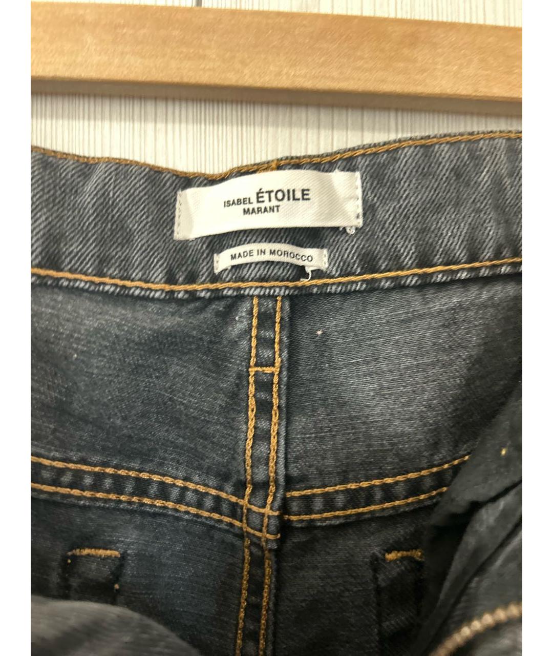 ISABEL MARANT ETOILE Антрацитовые хлопковые прямые джинсы, фото 3