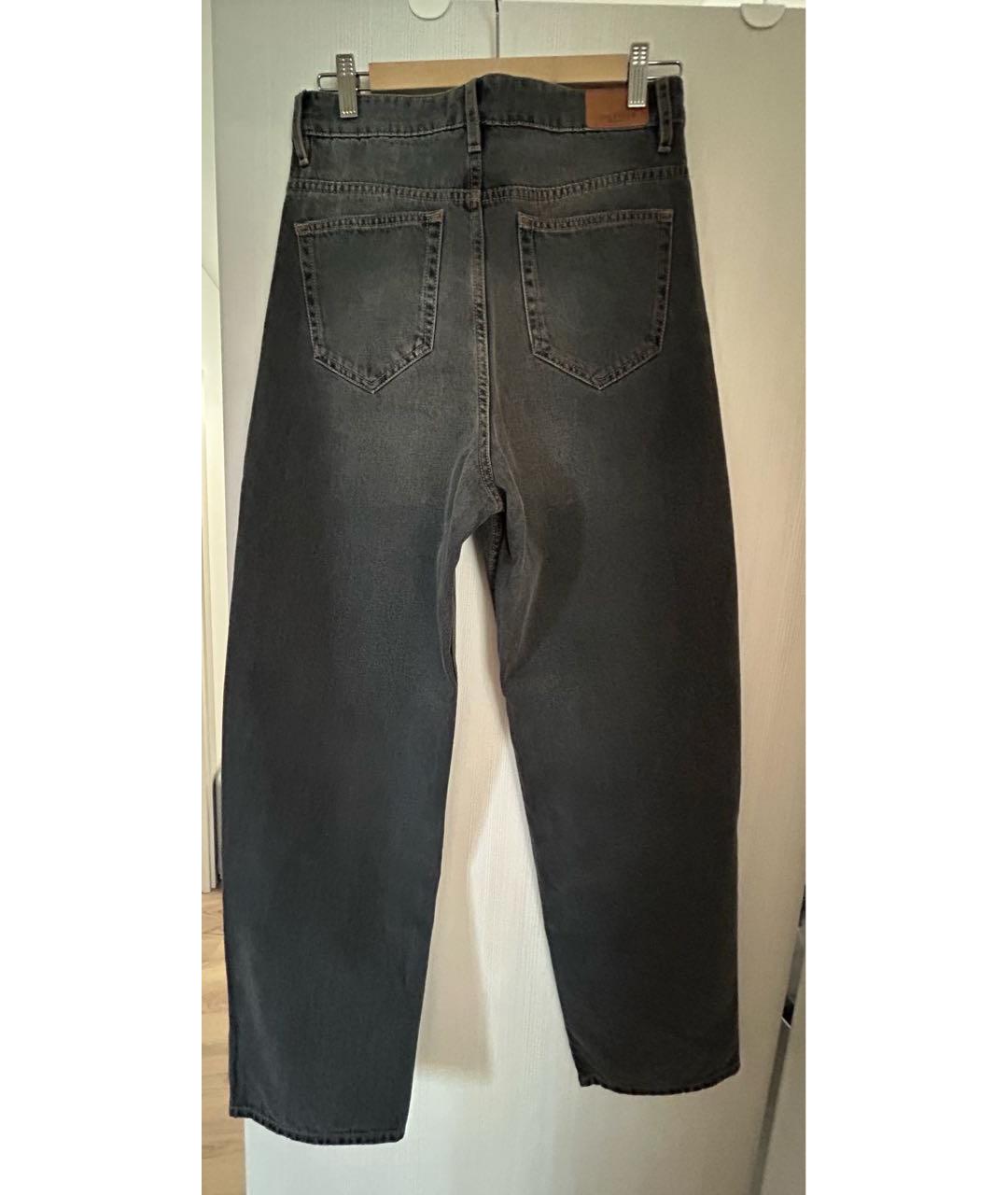 ISABEL MARANT ETOILE Антрацитовые хлопковые прямые джинсы, фото 2