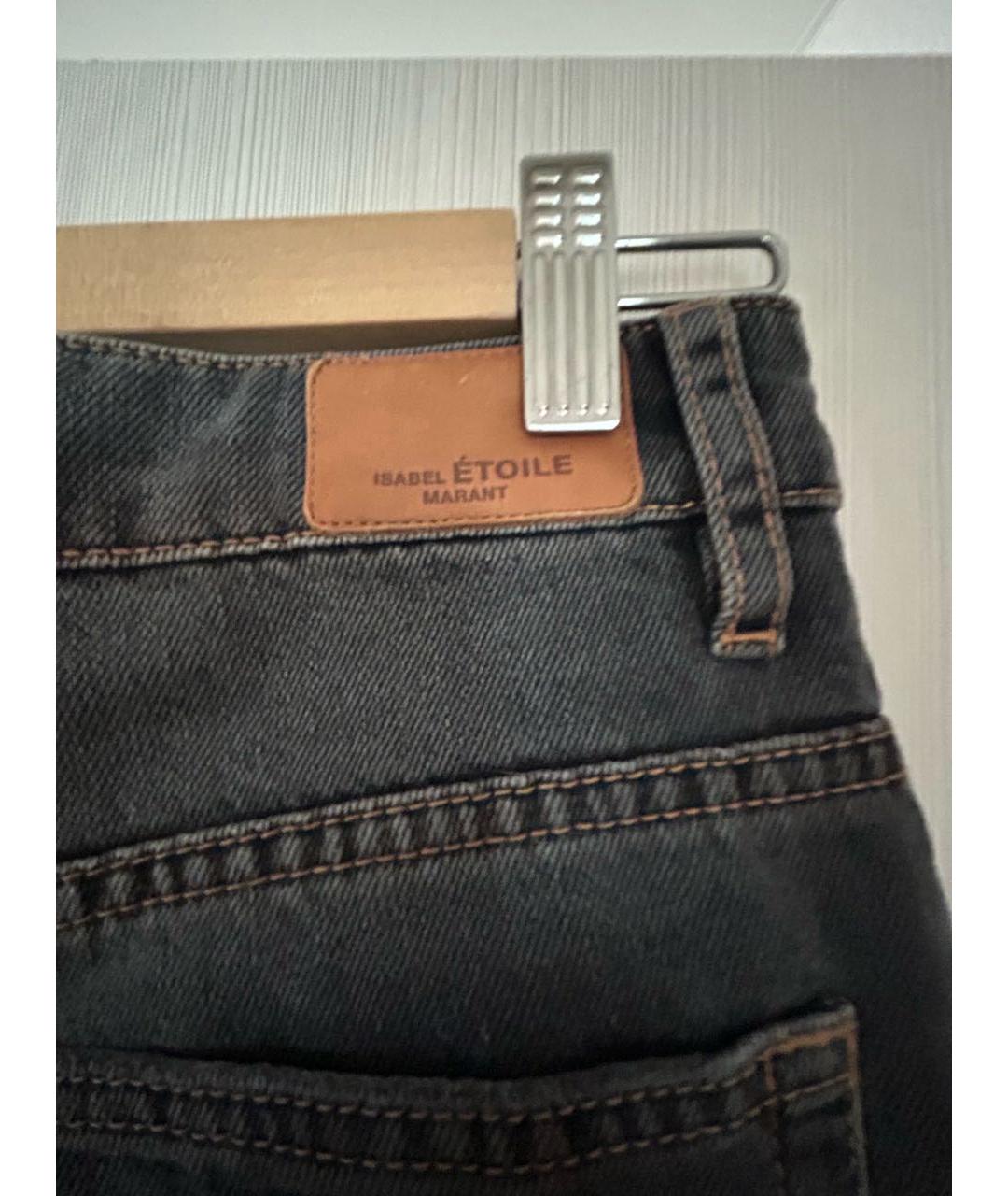 ISABEL MARANT ETOILE Антрацитовые хлопковые прямые джинсы, фото 4
