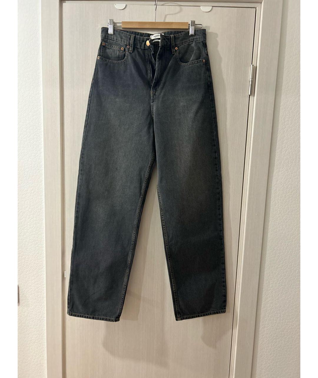 ISABEL MARANT ETOILE Антрацитовые хлопковые прямые джинсы, фото 5