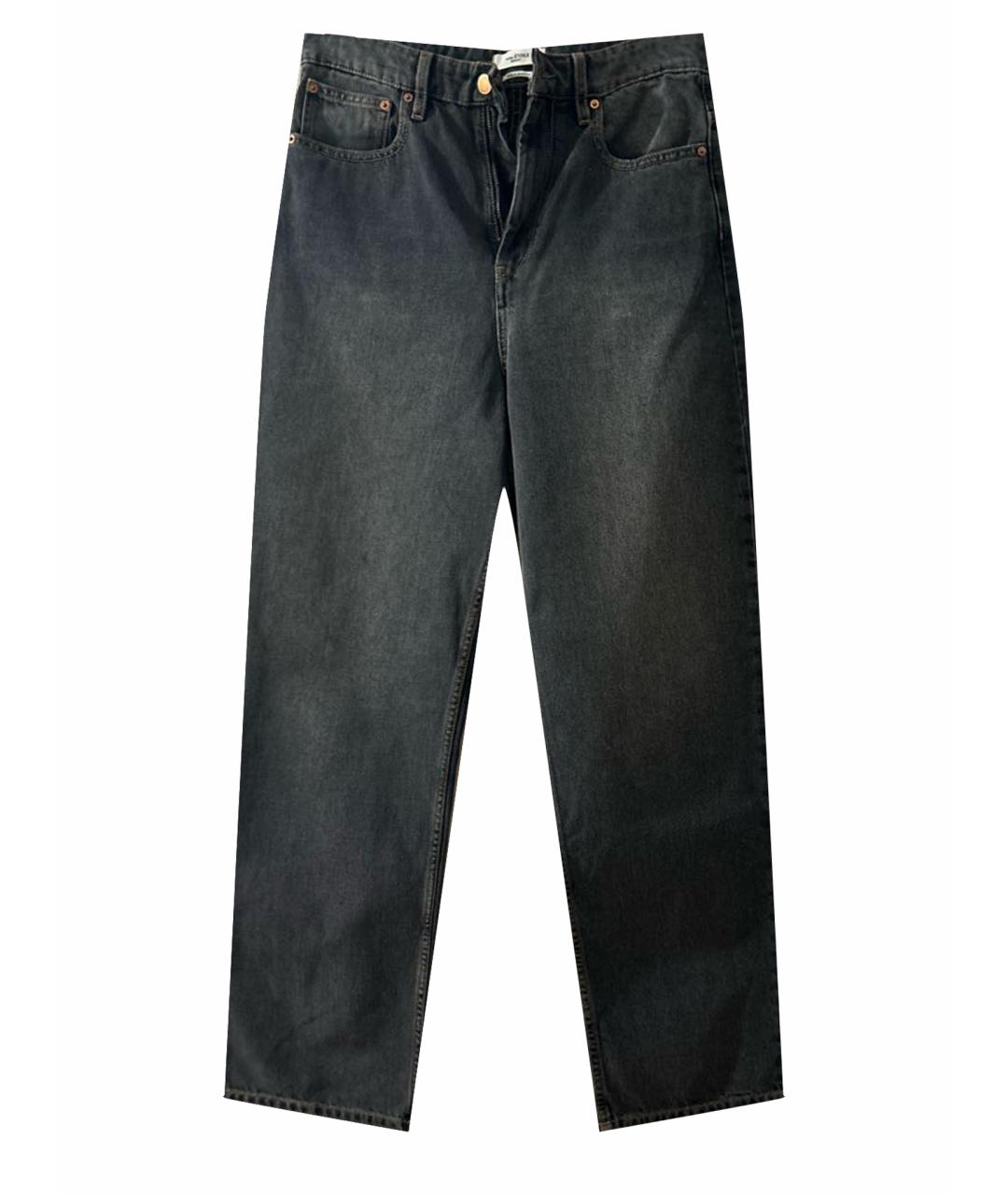 ISABEL MARANT ETOILE Антрацитовые хлопковые прямые джинсы, фото 1