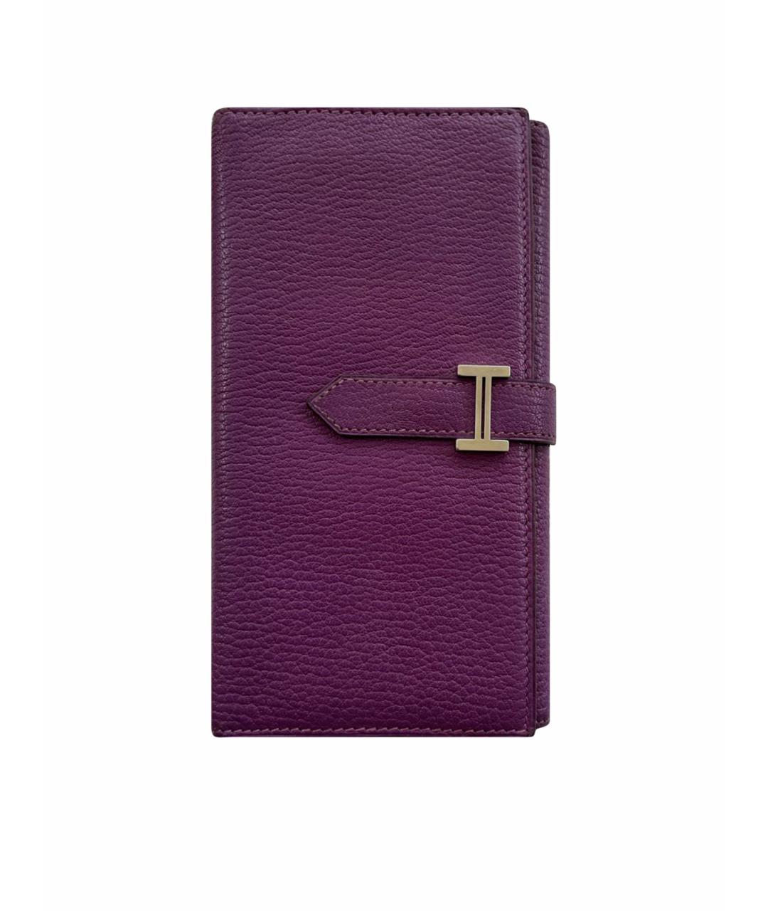 HERMES PRE-OWNED Фиолетовый кожаный кошелек, фото 1