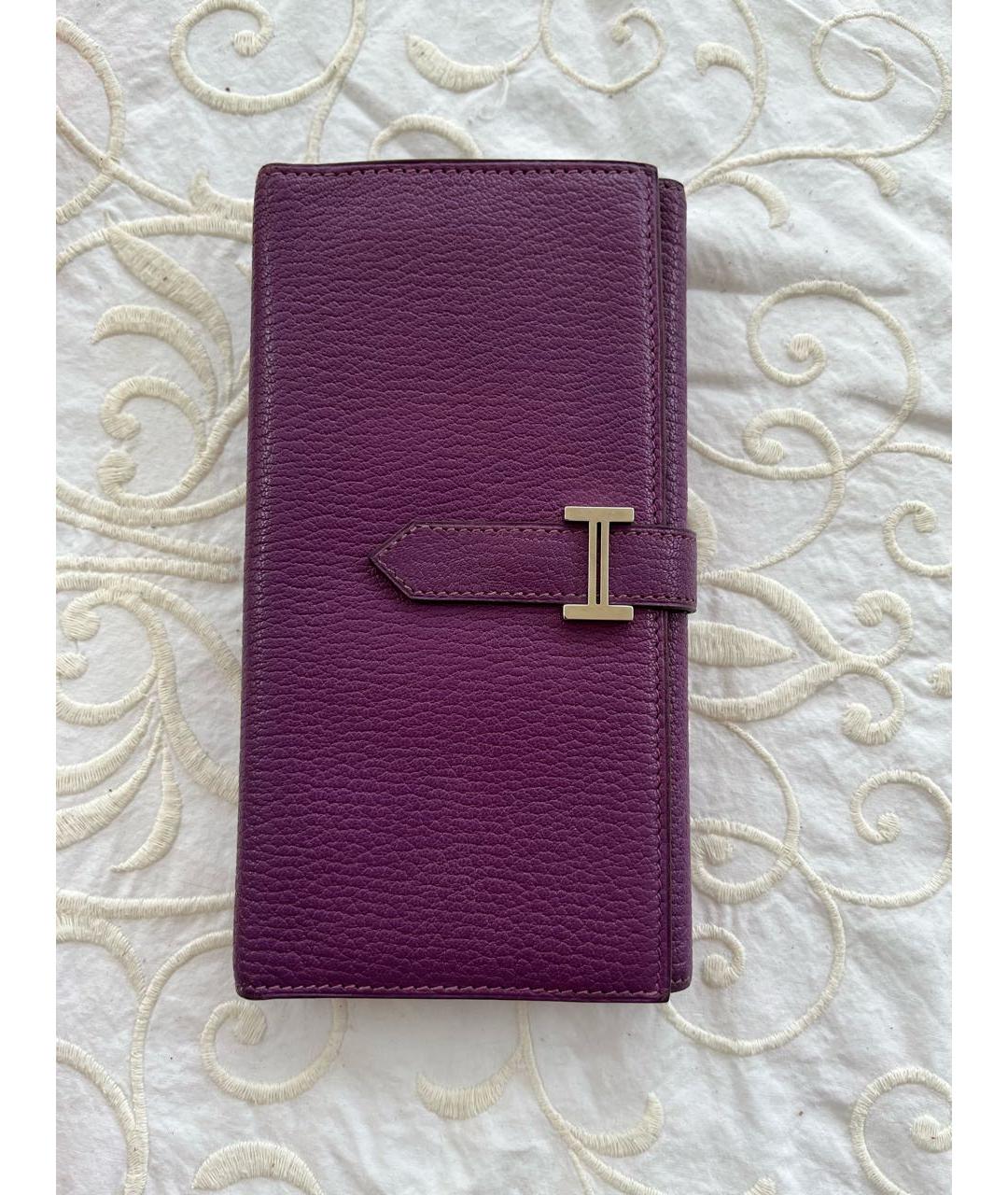 HERMES PRE-OWNED Фиолетовый кожаный кошелек, фото 9