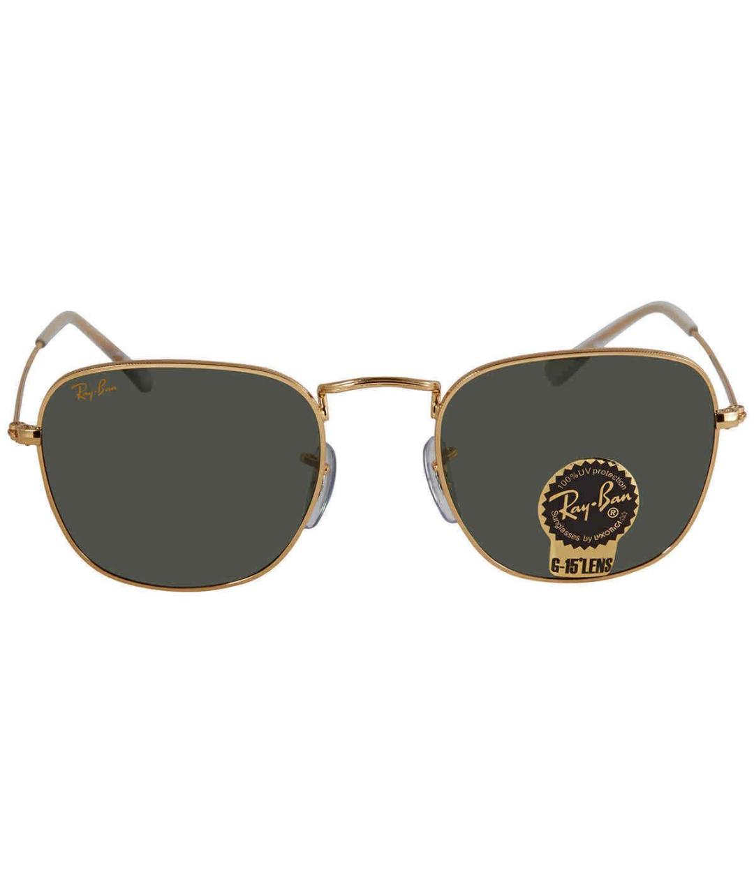 RAY BAN Золотые пластиковые солнцезащитные очки, фото 1