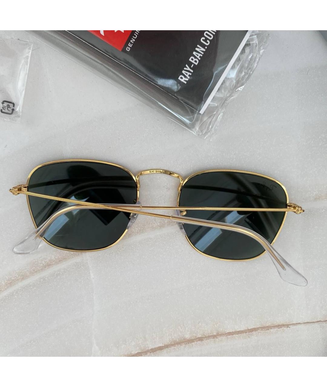 RAY BAN Золотые пластиковые солнцезащитные очки, фото 3