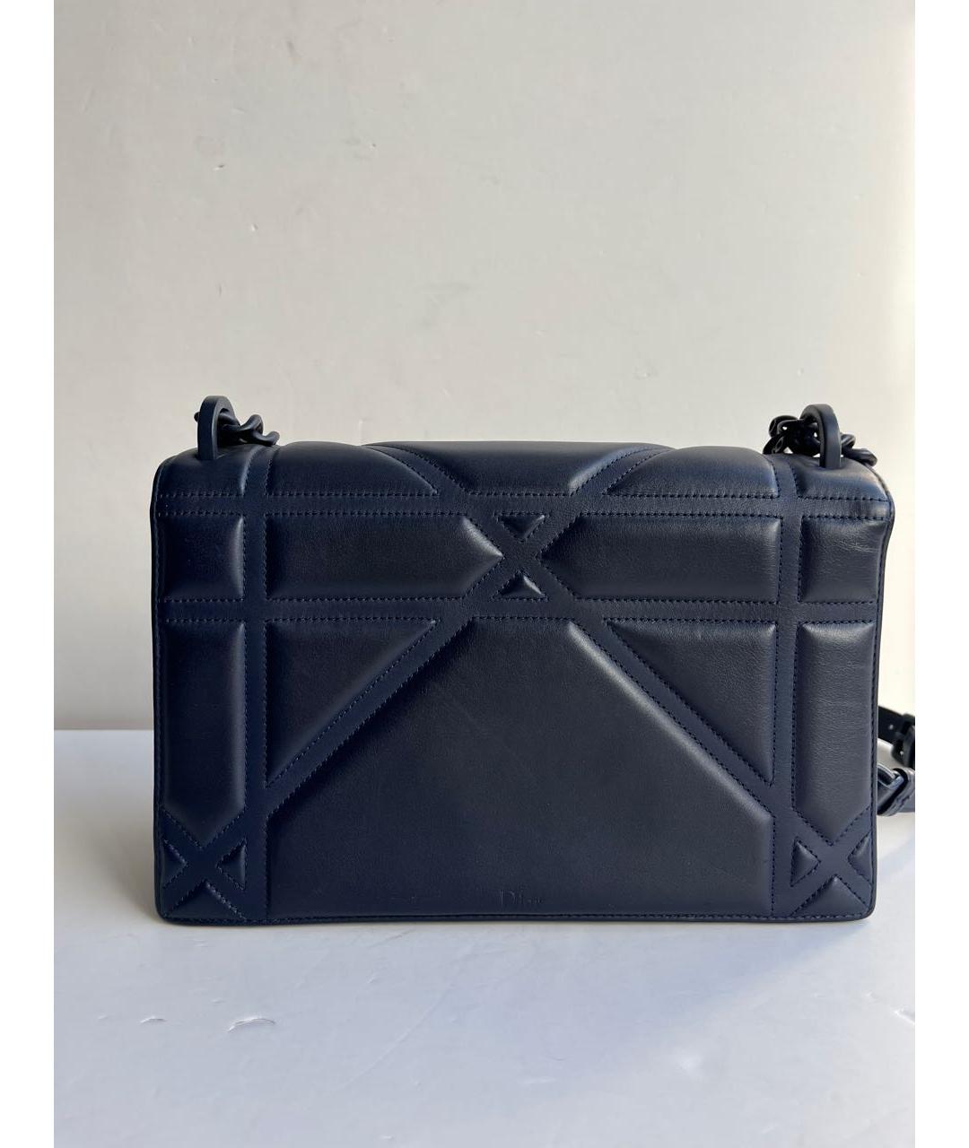 CHRISTIAN DIOR PRE-OWNED Темно-синяя кожаная сумка через плечо, фото 3