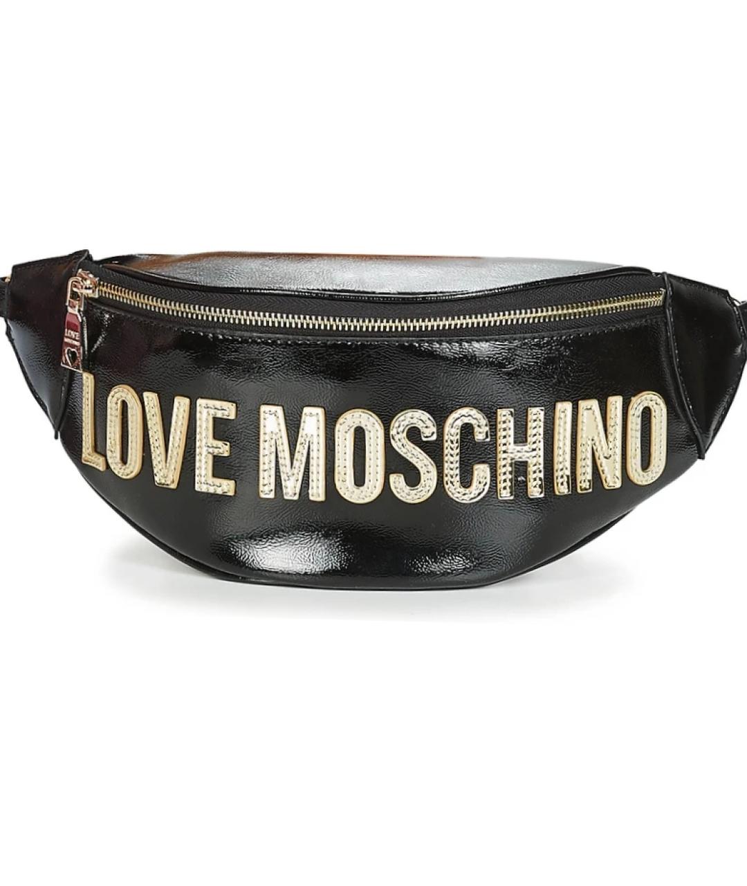 LOVE MOSCHINO Черная поясная сумка из искусственной кожи, фото 4