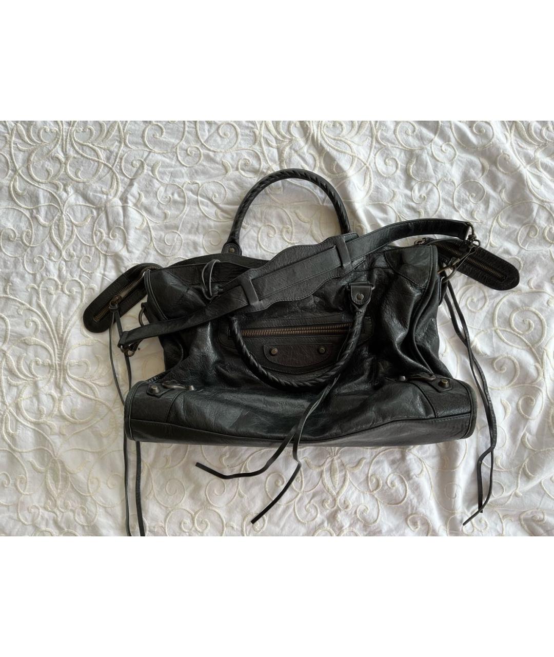 BALENCIAGA Черная кожаная сумка с короткими ручками, фото 9