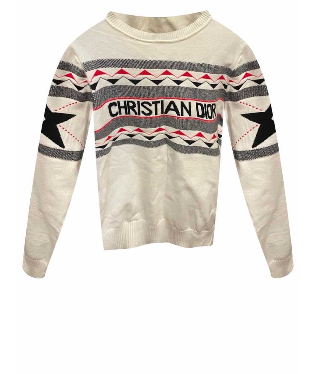 CHRISTIAN DIOR PRE-OWNED Белый шерстяной джемпер / свитер, фото 1