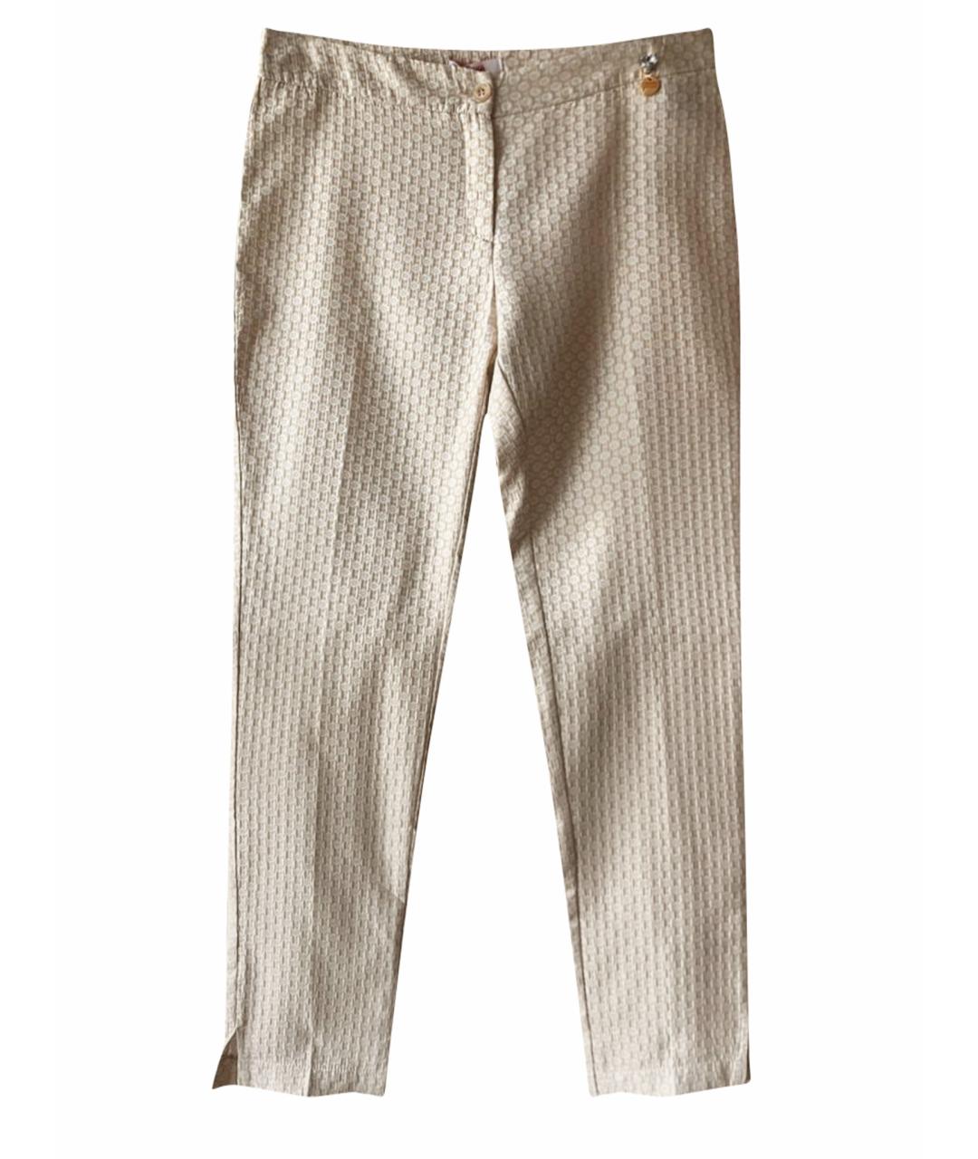 BLUGIRL Бежевые вискозные прямые брюки, фото 1