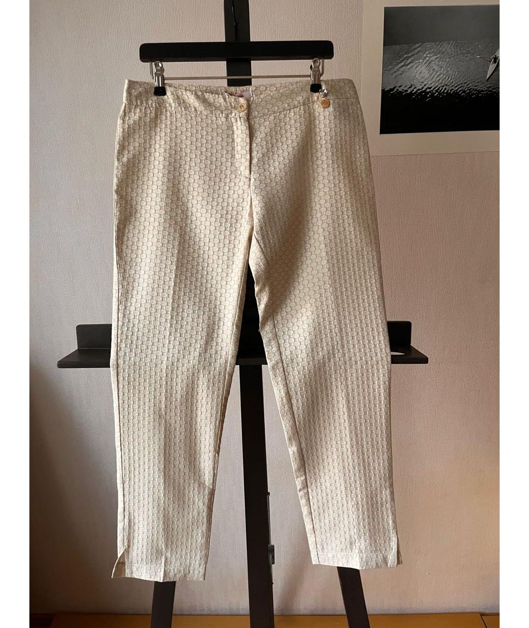 BLUGIRL Бежевые вискозные прямые брюки, фото 7