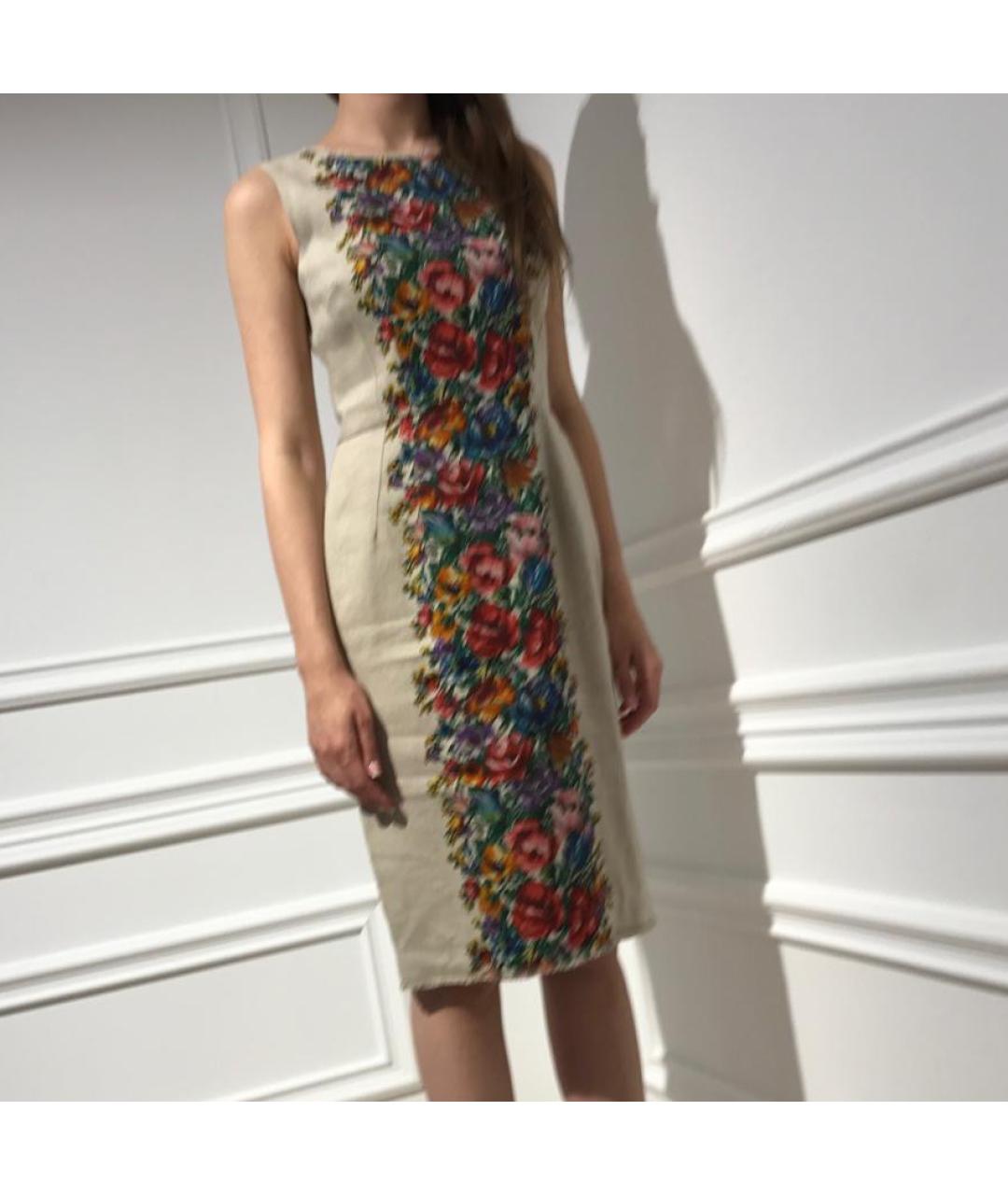 DOLCE&GABBANA Бежевое льняное платье, фото 9