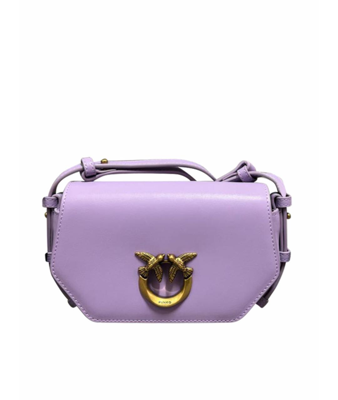 PINKO Фиолетовая кожаная сумка через плечо, фото 1