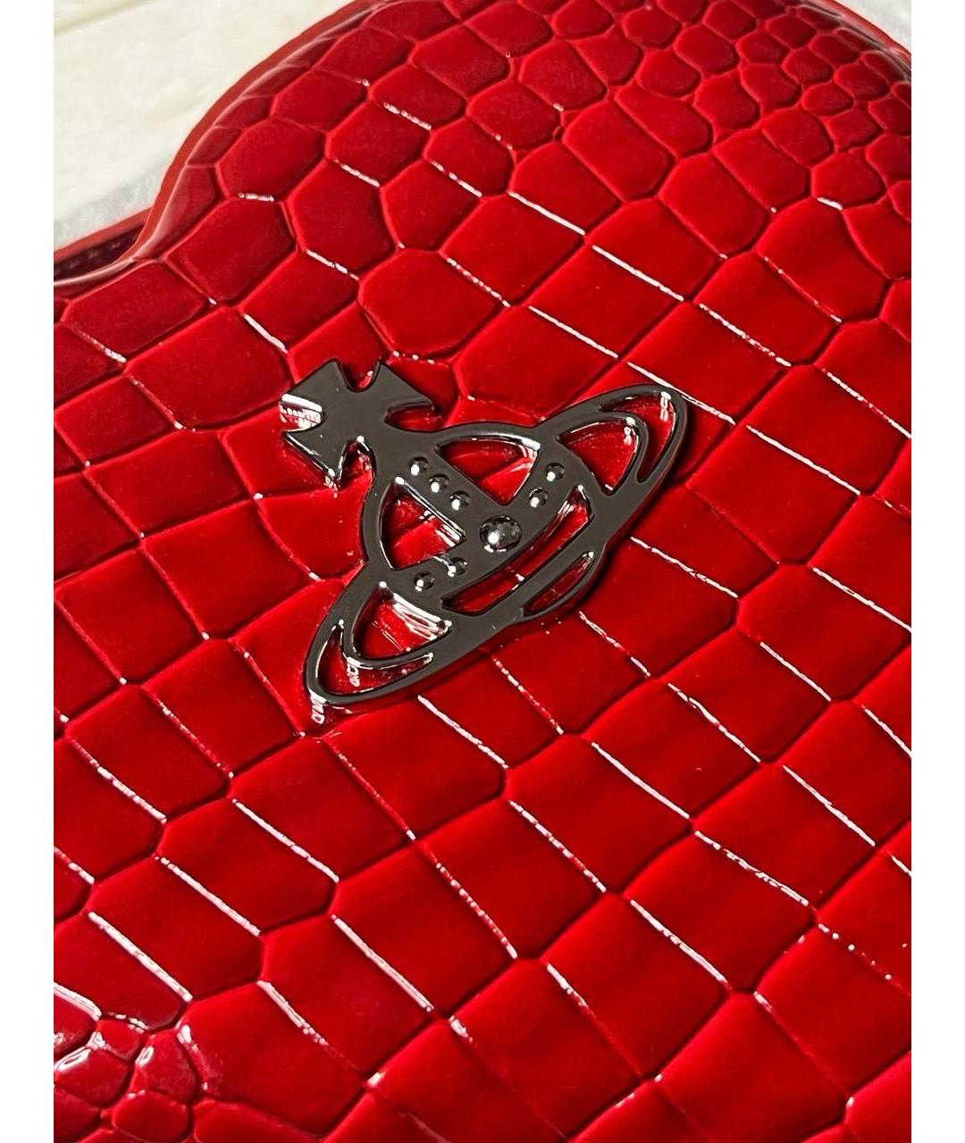 VIVIENNE WESTWOOD Красная сумка через плечо из лакированной кожи, фото 5