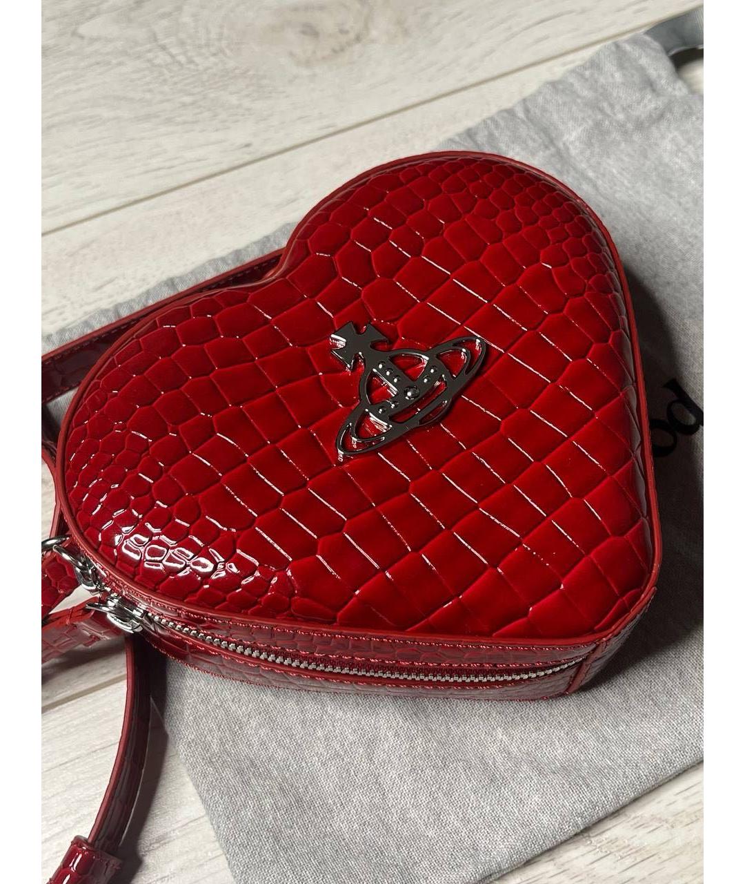 VIVIENNE WESTWOOD Красная сумка через плечо из лакированной кожи, фото 7