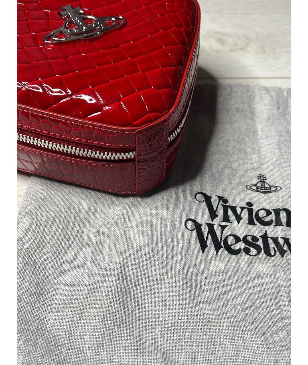VIVIENNE WESTWOOD Красная сумка через плечо из лакированной кожи, фото 4