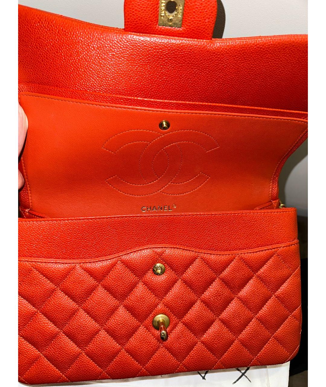 CHANEL PRE-OWNED Красная кожаная сумка с короткими ручками, фото 4