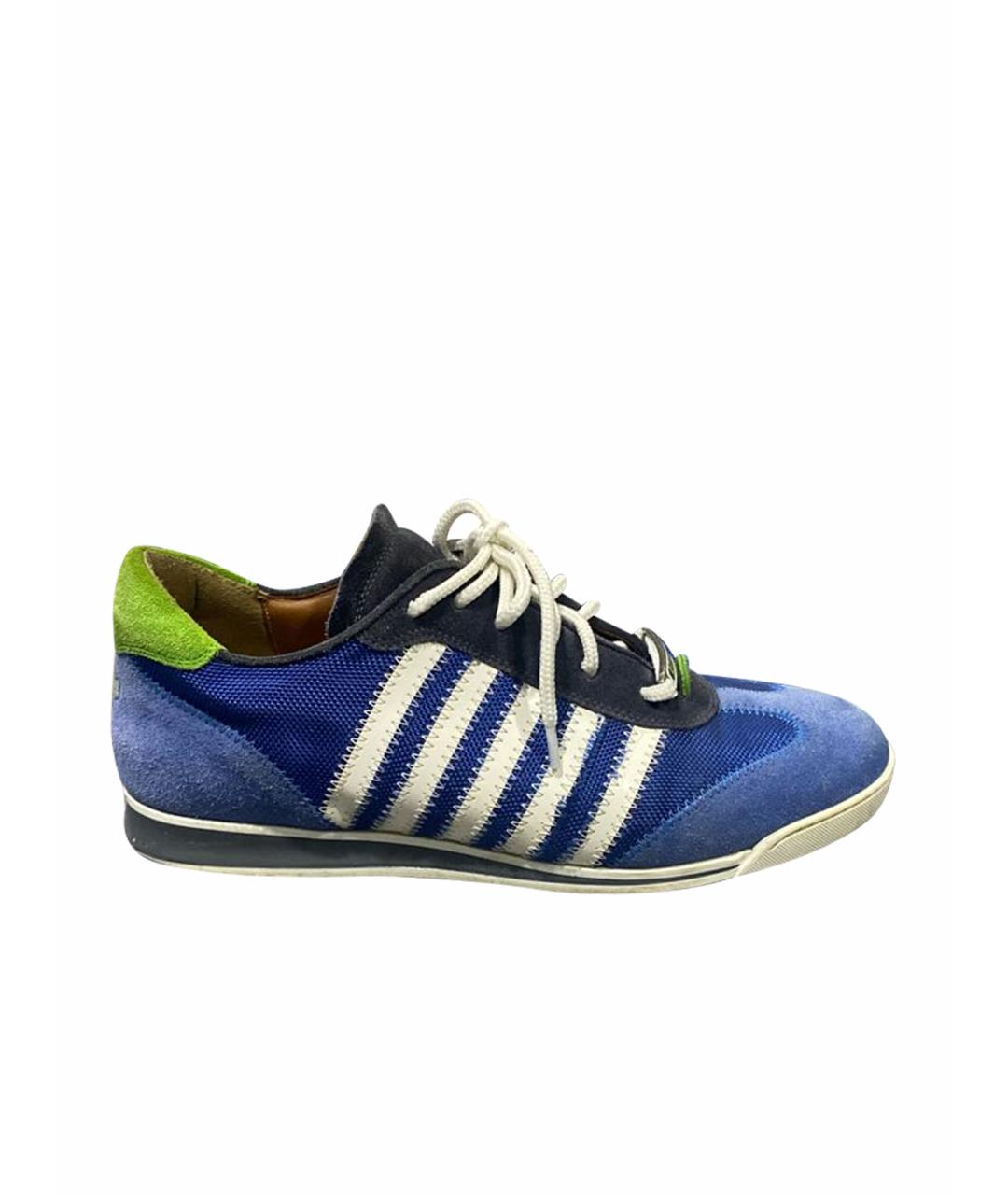 DSQUARED2 Голубые замшевые низкие кроссовки / кеды, фото 1