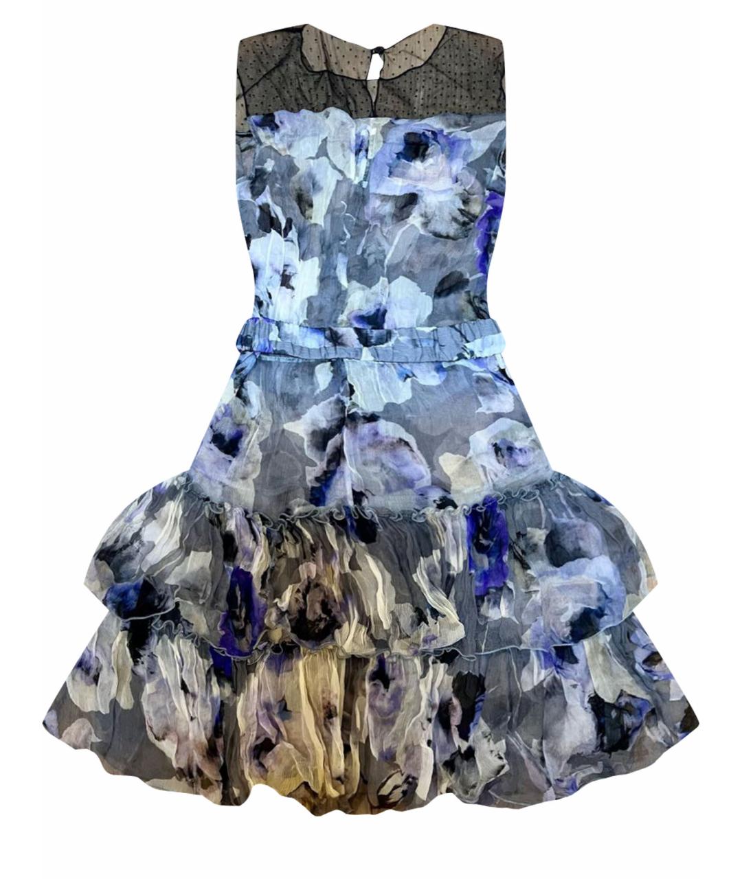 BLUGIRL Мульти шелковое коктейльное платье, фото 1