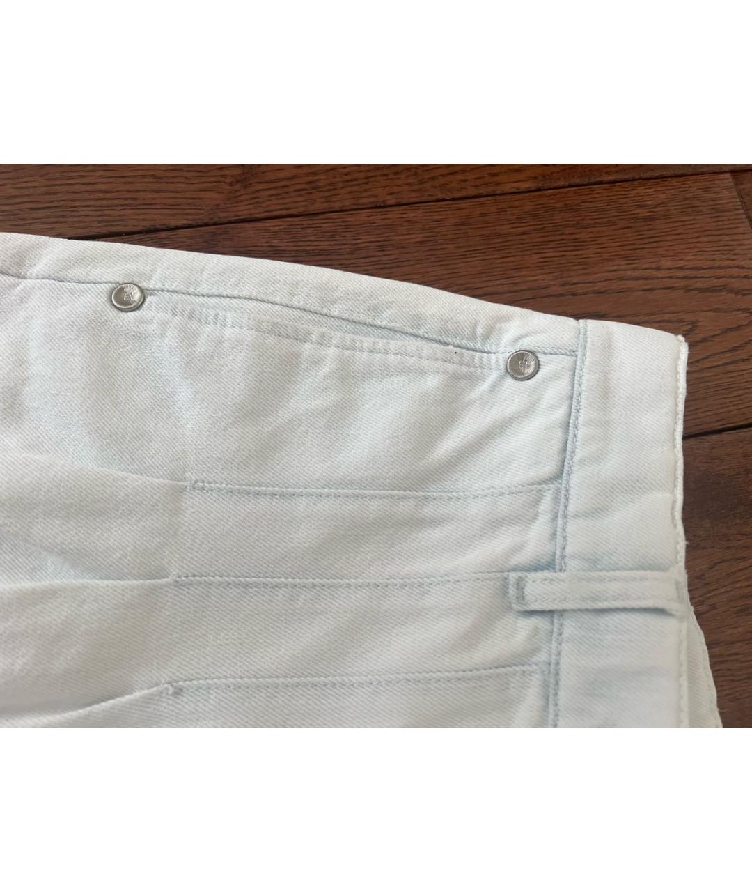 CHANEL PRE-OWNED Белые хлопковые прямые джинсы, фото 4
