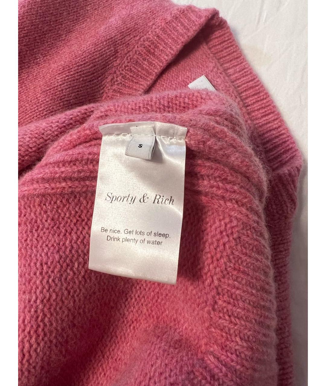 SPORTY AND RICH Розовый шерстяной джемпер / свитер, фото 5
