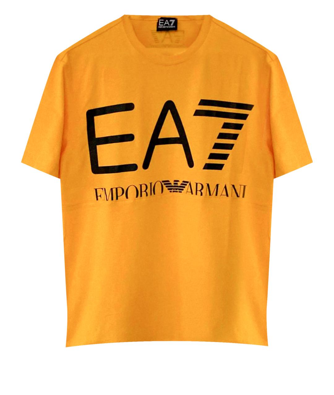 EMPORIO ARMANI Желтая хлопковая футболка, фото 1