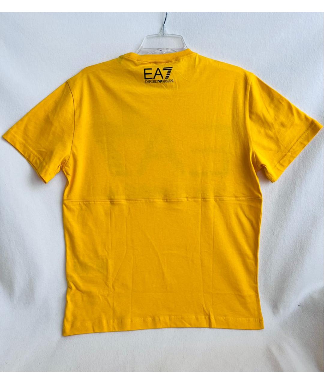 EMPORIO ARMANI Желтая хлопковая футболка, фото 2