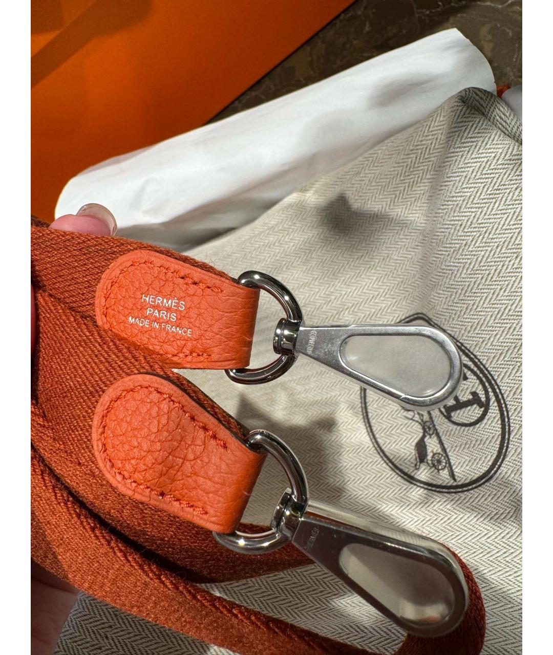 HERMES PRE-OWNED Оранжевая кожаная сумка через плечо, фото 3