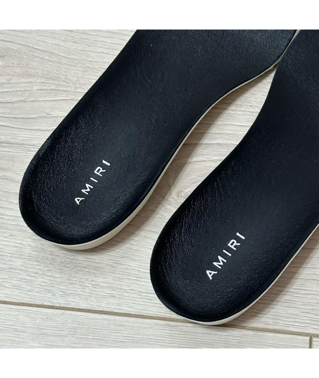 AMIRI Черные кожаные высокие кроссовки / кеды, фото 8