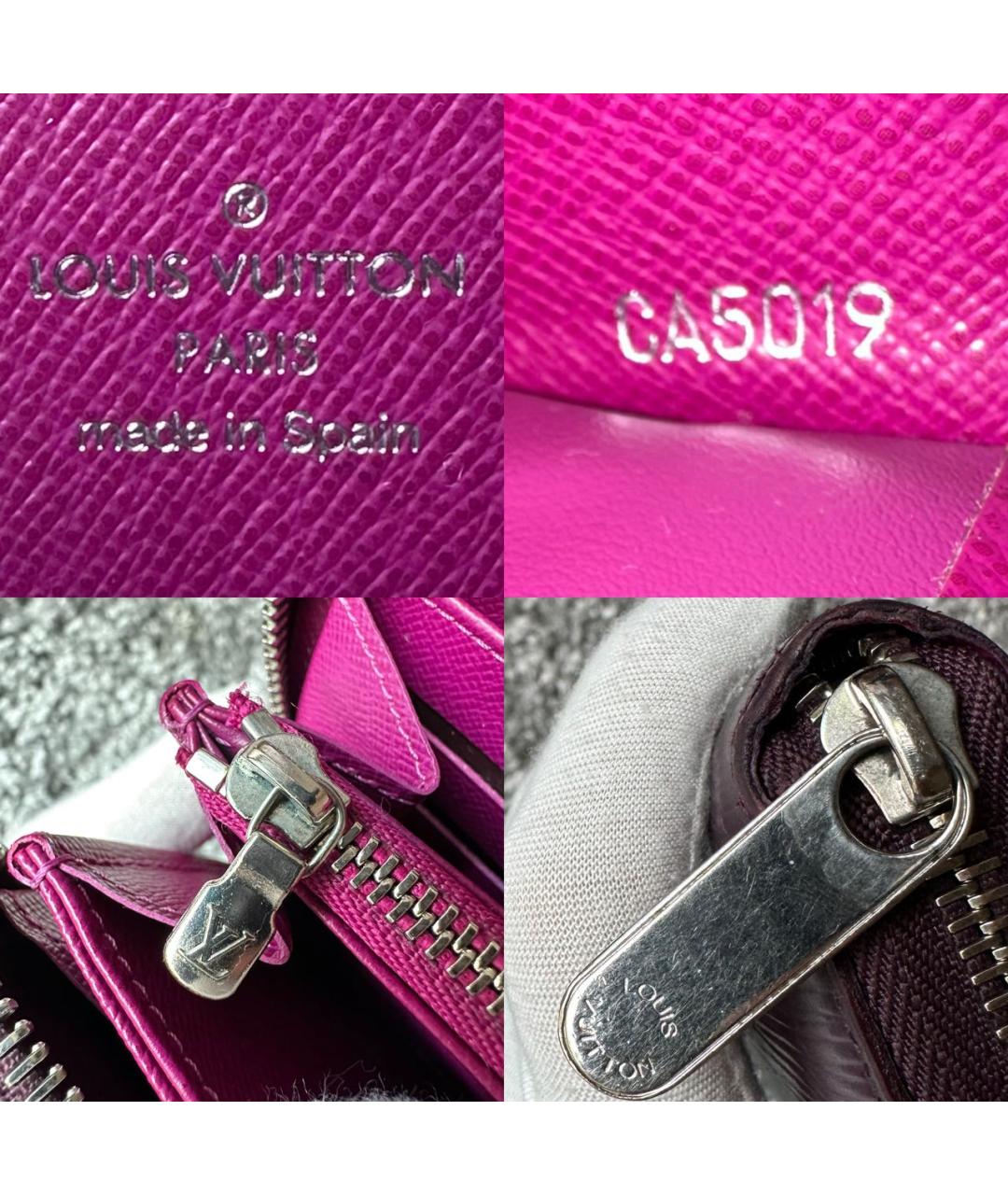 LOUIS VUITTON PRE-OWNED Фиолетовый кожаный кошелек, фото 5