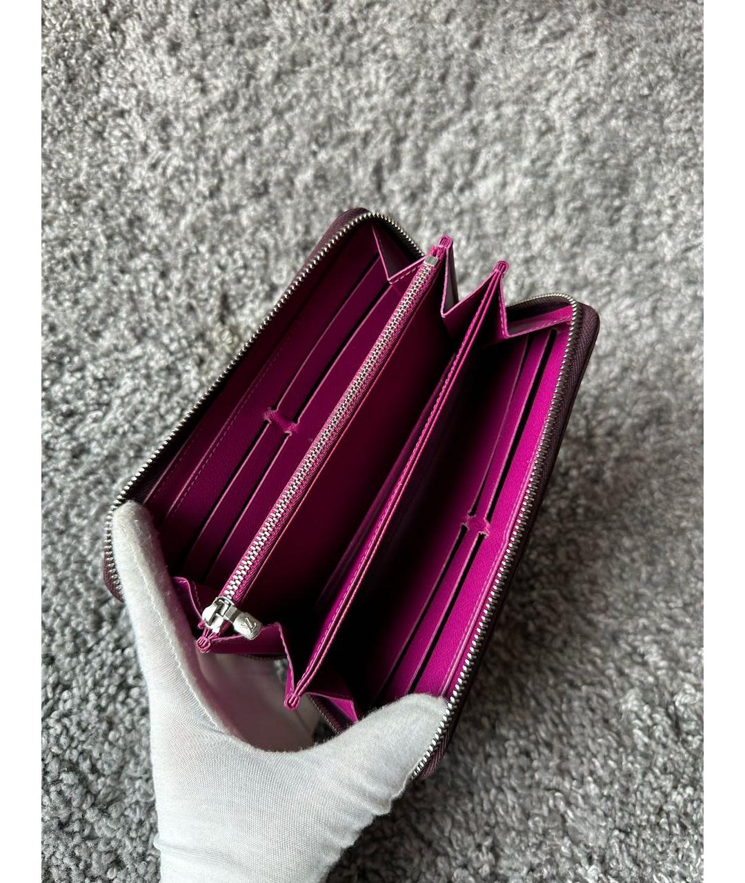 LOUIS VUITTON PRE-OWNED Фиолетовый кожаный кошелек, фото 4