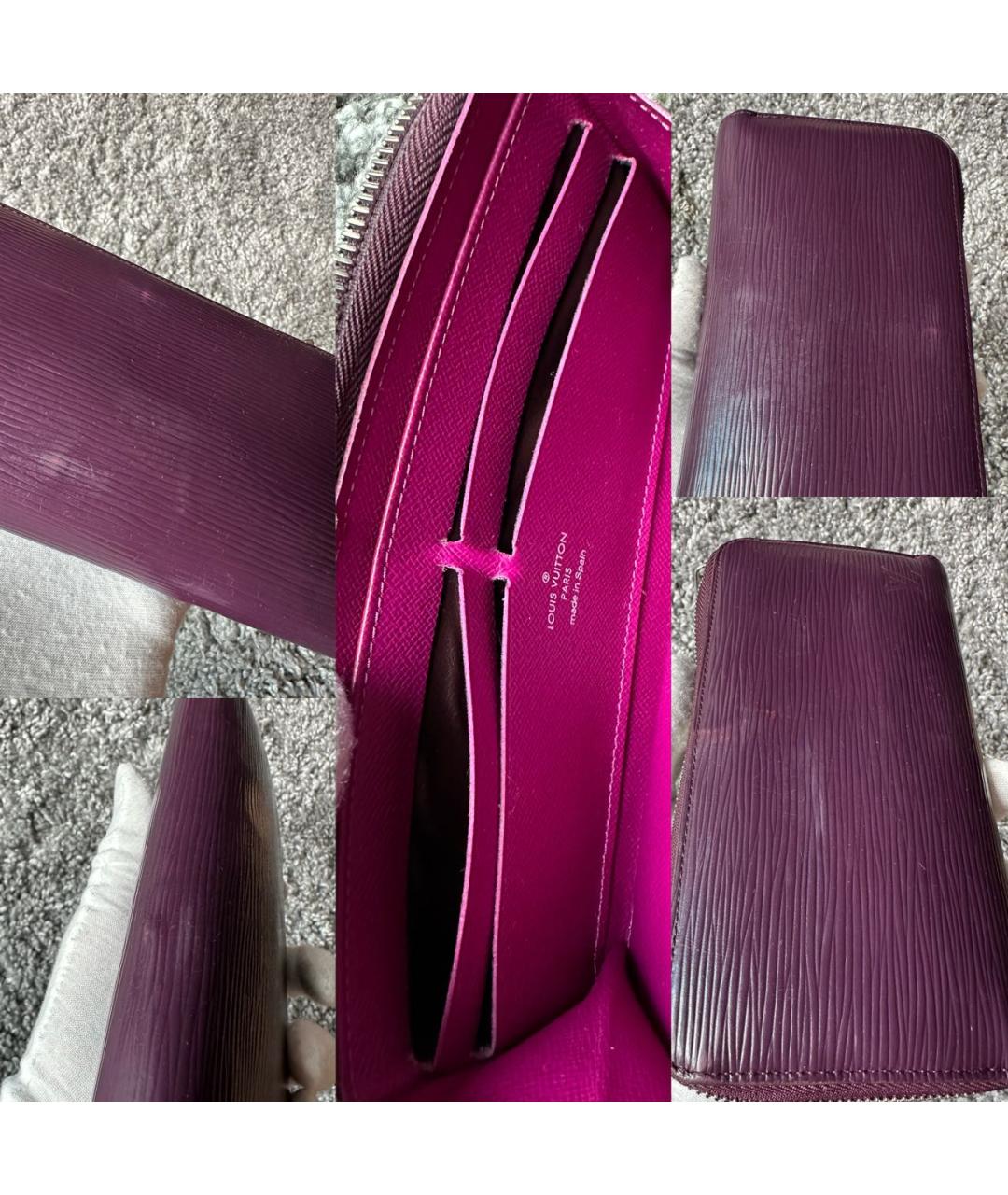 LOUIS VUITTON PRE-OWNED Фиолетовый кожаный кошелек, фото 8
