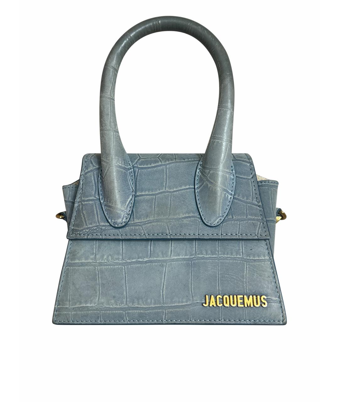 JACQUEMUS Голубая замшевая сумка через плечо, фото 1