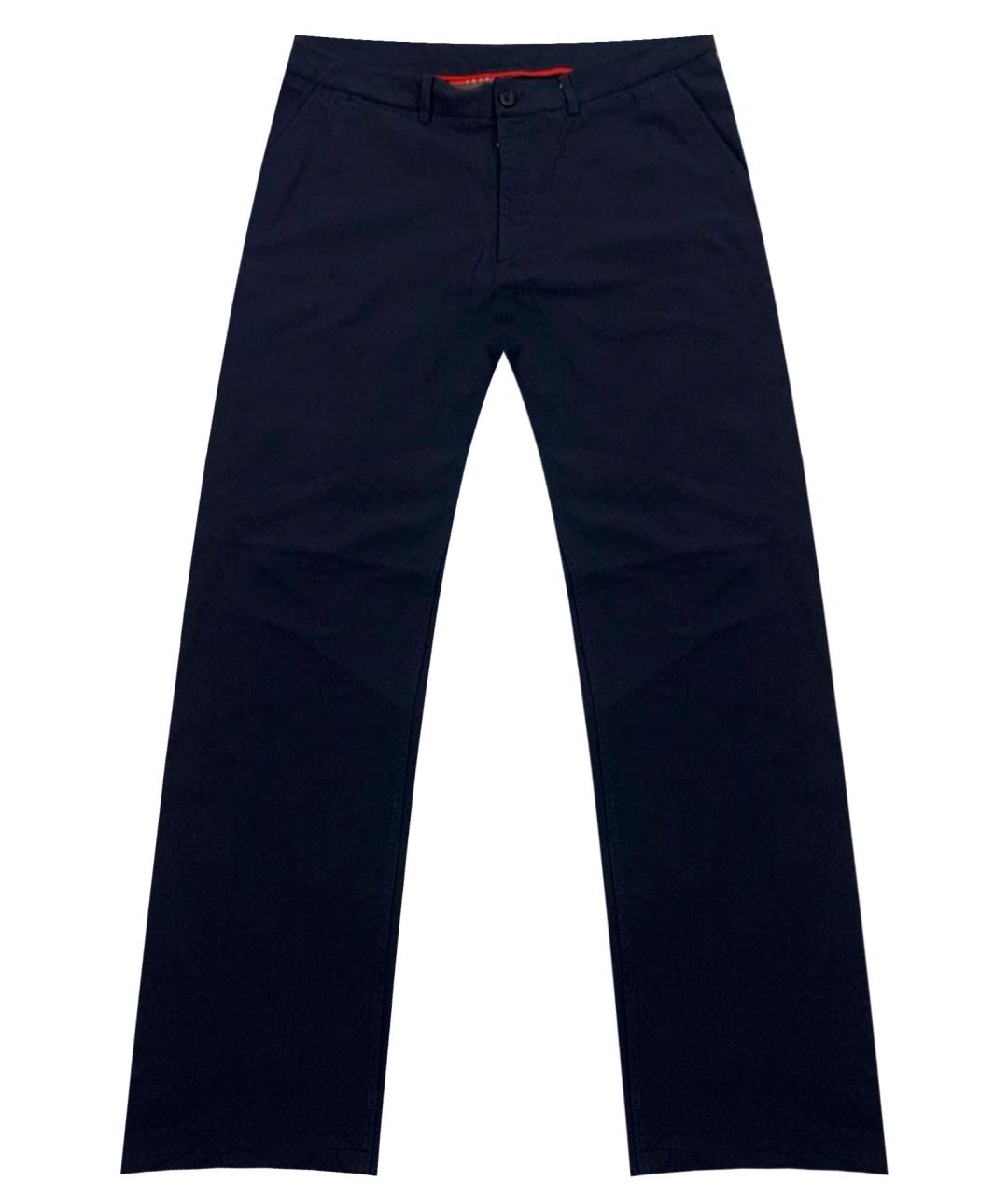 PRADA Темно-синие хлопковые повседневные брюки, фото 1
