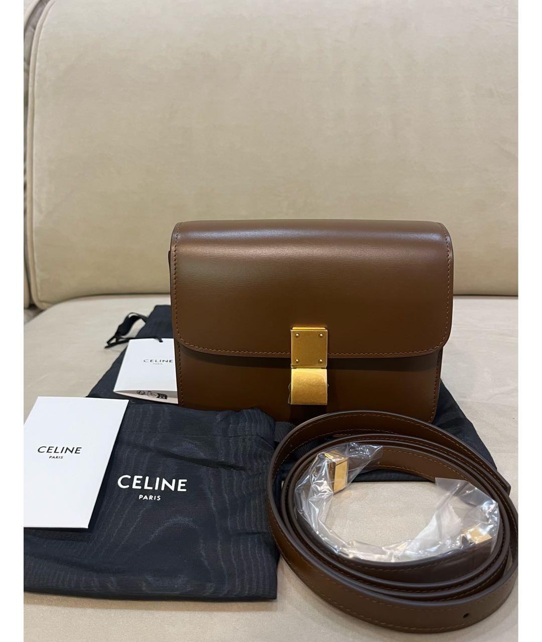 CELINE PRE-OWNED Коричневая кожаная сумка через плечо, фото 2