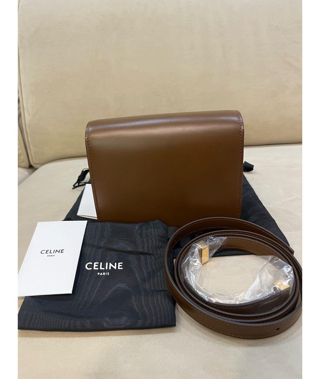 CELINE PRE-OWNED Коричневая кожаная сумка через плечо, фото 7