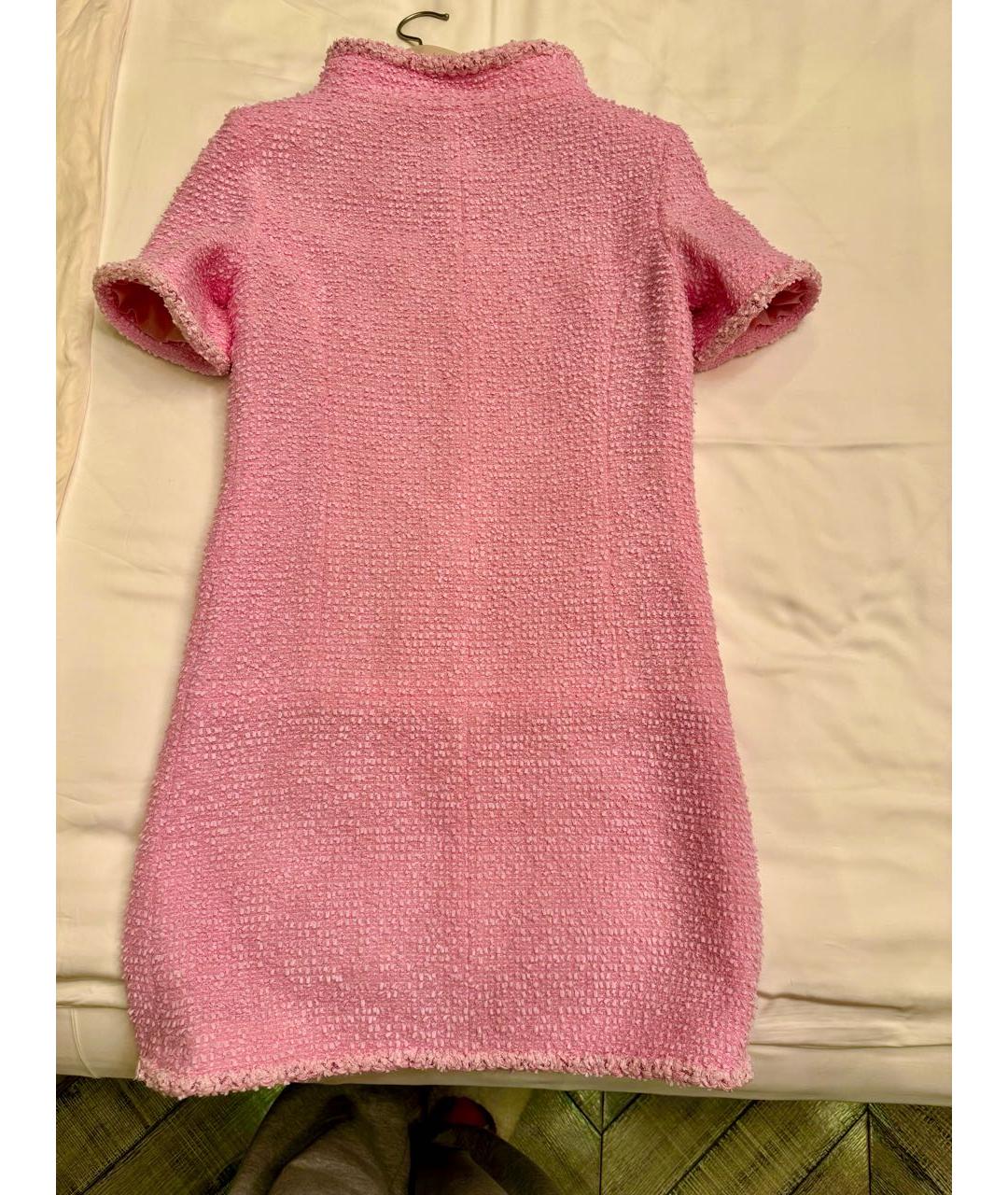 CHANEL PRE-OWNED Розовое твидовое коктейльное платье, фото 2