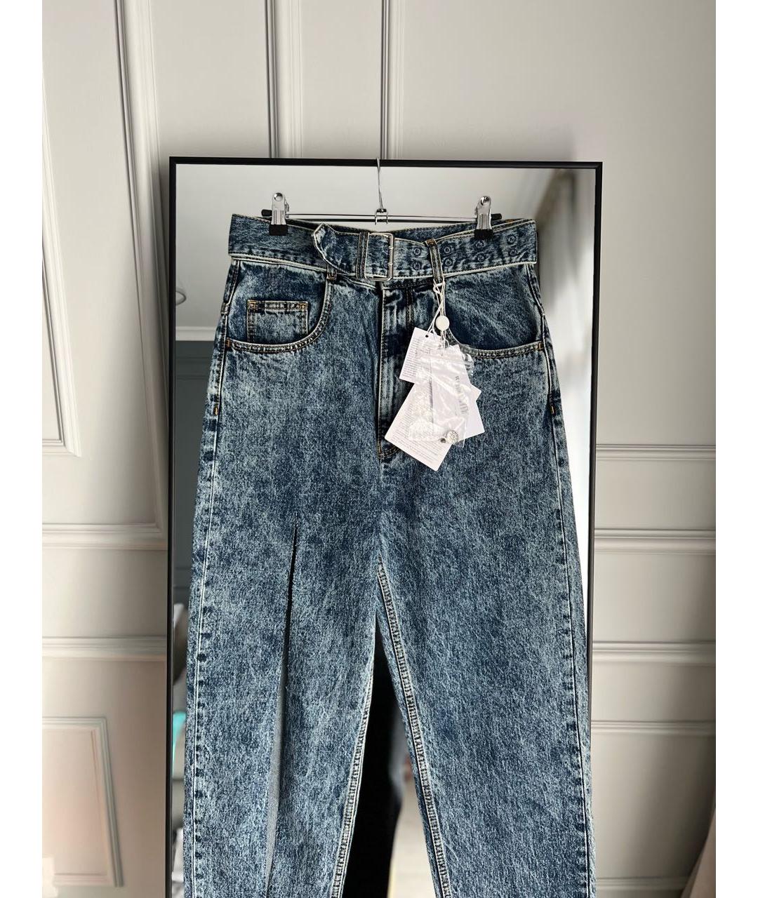 MAISON MARGIELA Синие хлопковые прямые джинсы, фото 4