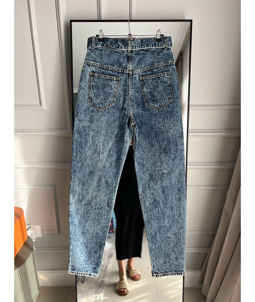 MAISON MARGIELA Синие хлопковые прямые джинсы, фото 3