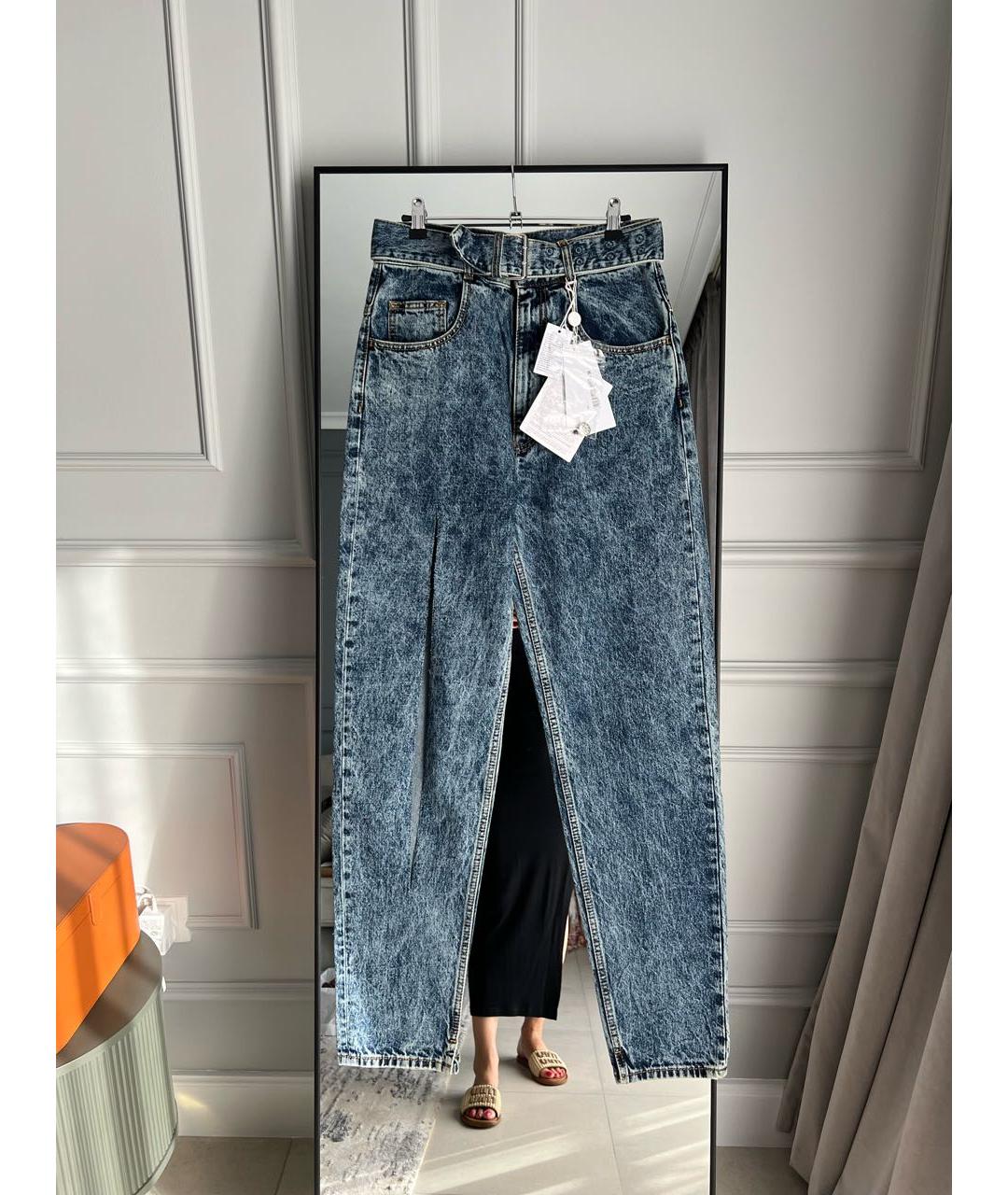MAISON MARGIELA Синие хлопковые прямые джинсы, фото 2